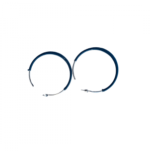 Boucles d'oreilles en forme de cercle argent et vert