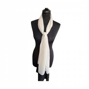 Echarpe Blanche et noir avec petite perle