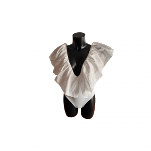 Maillot de bain blanc à volants - ZARA