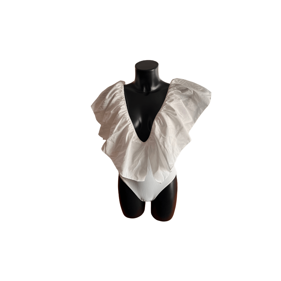 Maillot de bain blanc à volants - ZARA
