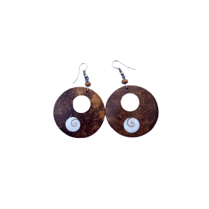 Boucles d'oreilles cercle marron