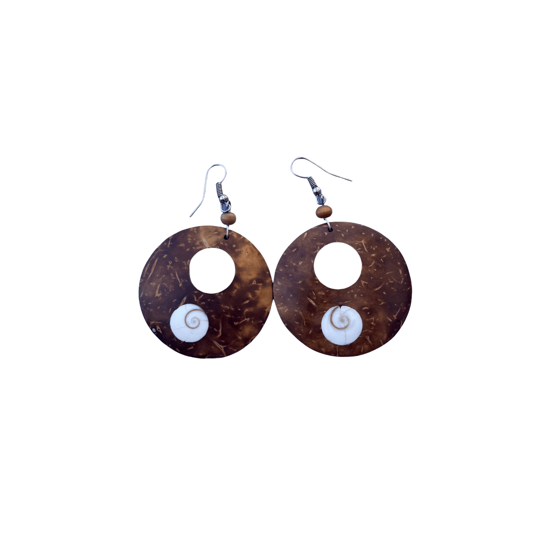 Boucles d'oreilles cercle marron