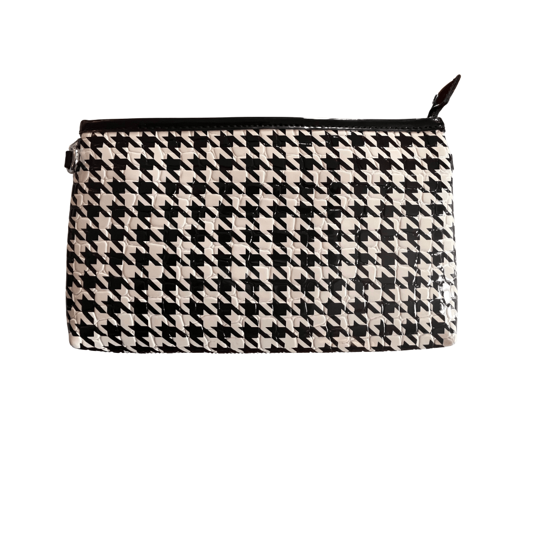 Pochette à motif de pieds-de-poule