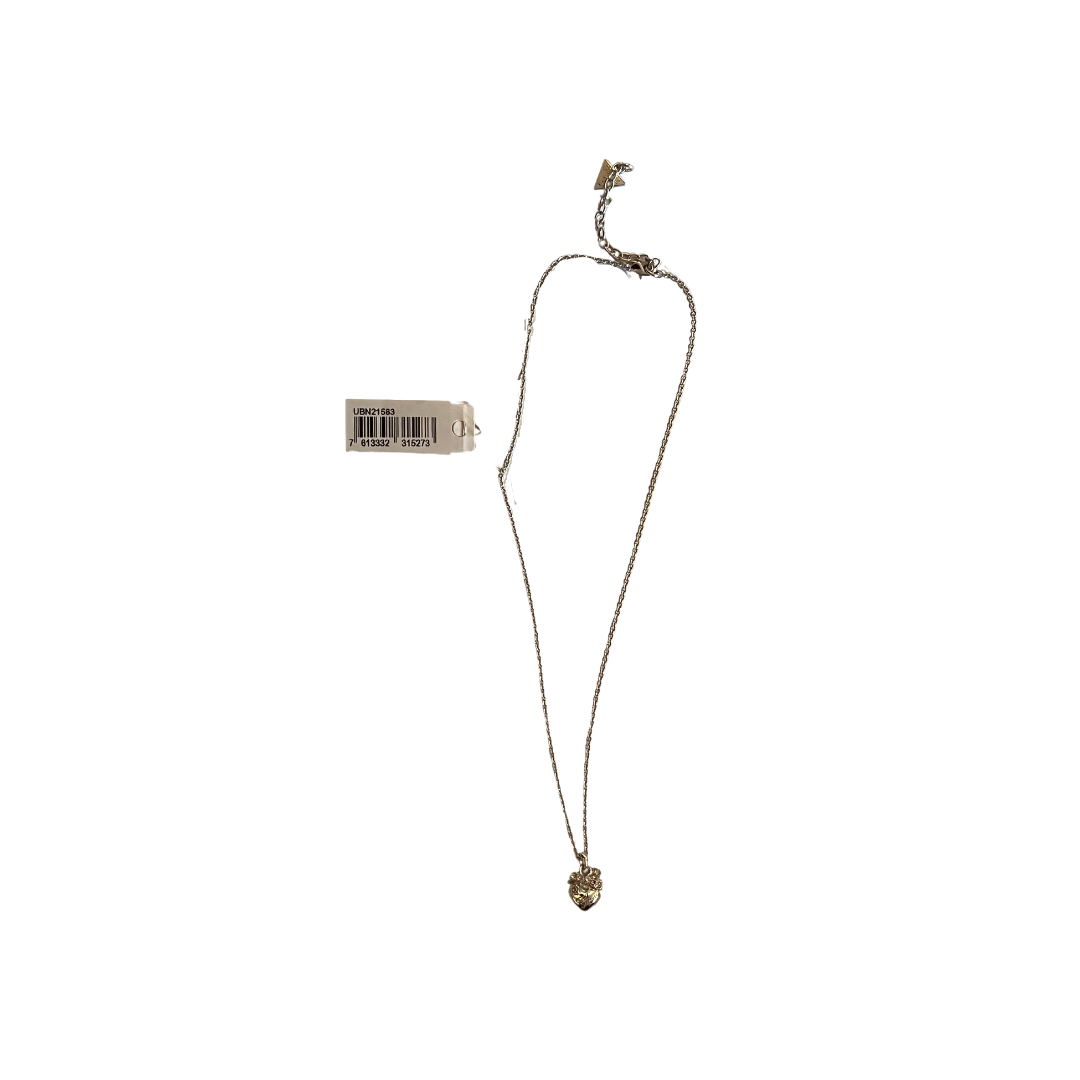 Collier en argent en forme de cœur avec petites pierres -Guess Collier en argent en forme de cœur avec petites pierres -Guess