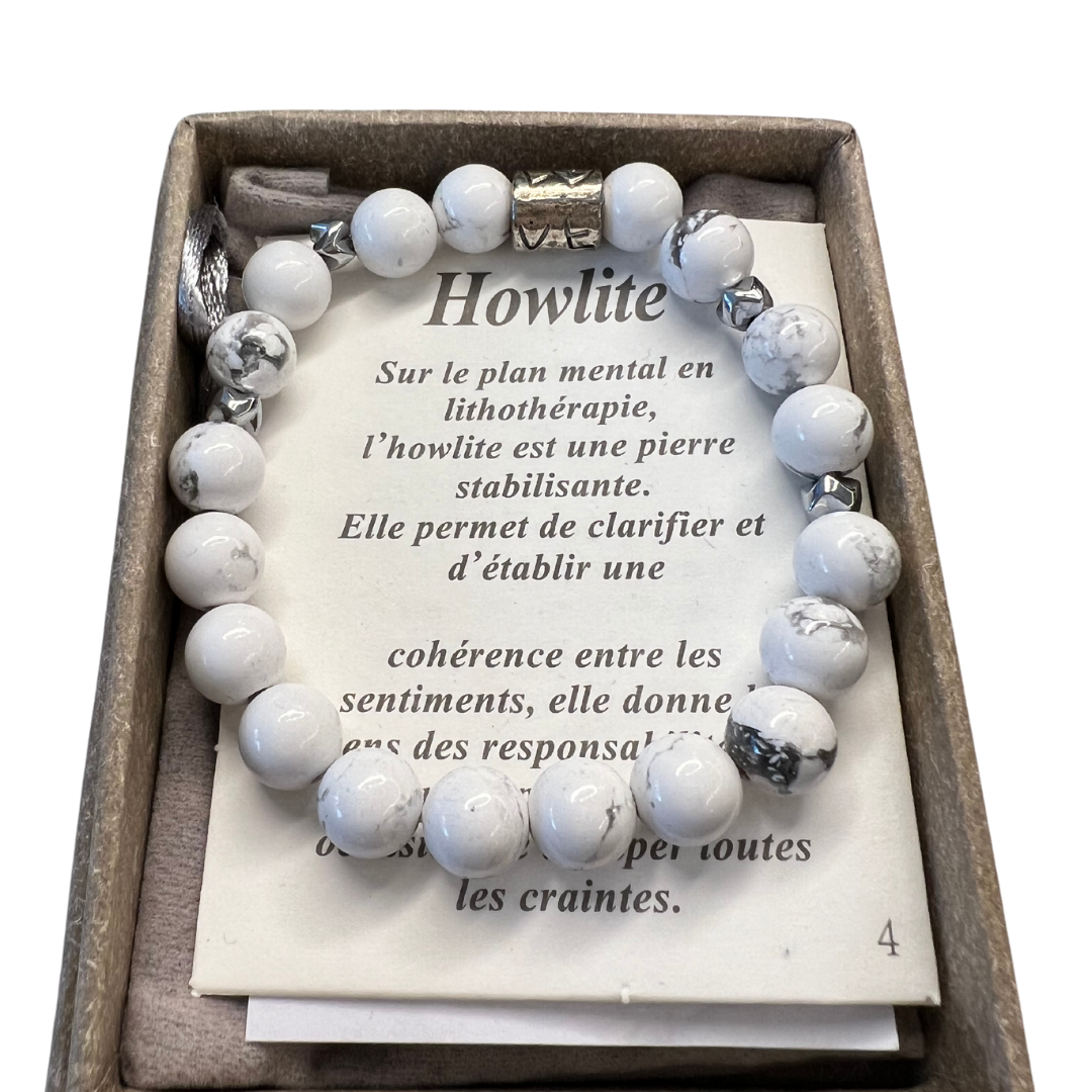 bracelet Pierre d'Howlite bracelet Pierre d'Howlite